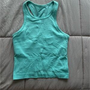Cropped mint lululemon ebb to street tanktop